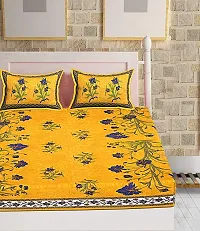 Stunning  Cotton Jaipuri Printed Double Size Bedsheet With 2 Pillow Covers-thumb2