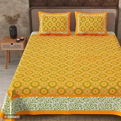 War Trade India Cotton Double Bedsheet Sanganeri Print with 2 Pillow Cover WTI_DNS.472