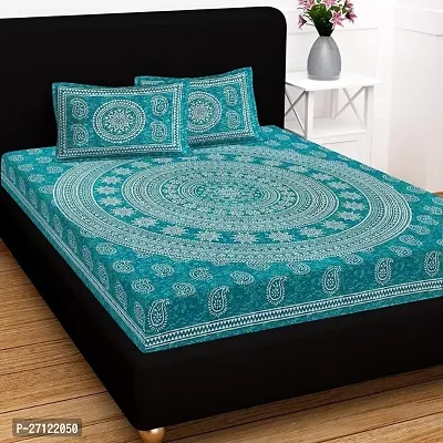 Fancy Cotton Printed Bedsheet With 2 Pillow Covers-thumb0