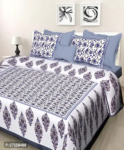 104TC Cotton Bedsheet With 2 Pillowcover-thumb0