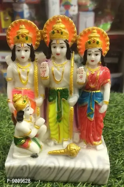 Marble Material Ram Sita and Lakshman Idol Statue For Pooja and Home Decor.