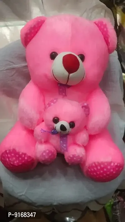 Pink Mother with Child Teddy Bears for Kids - Lovable/Huggable Teddy Bear for Girlfriend/Wife/Husband-thumb0