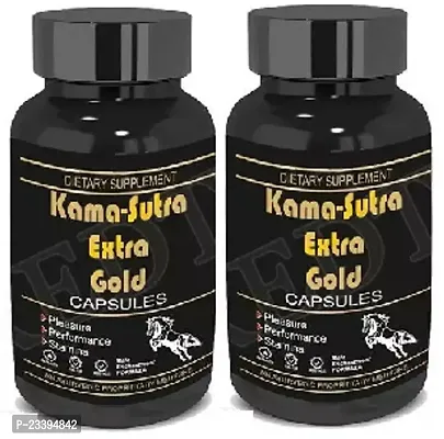 Kama Sutra Extra Gold 60 Capsule For Men , Black60 Capsules-Pack Of 2