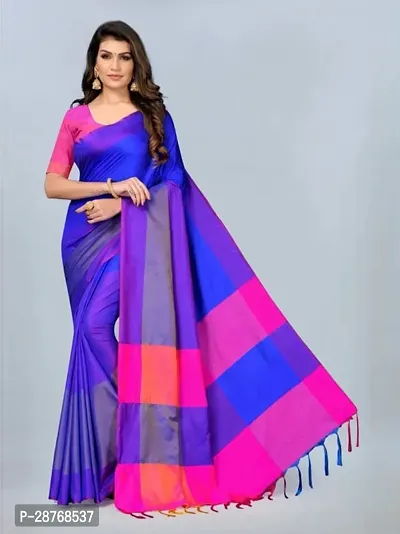 Elegant Blue Poly Crepe Saree With Blouse Piece For Women-thumb0