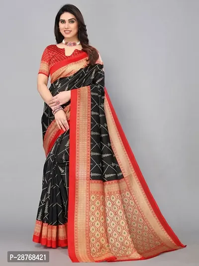 Elegant Multicoloured Poly Crepe Saree With Blouse Piece For Women-thumb0