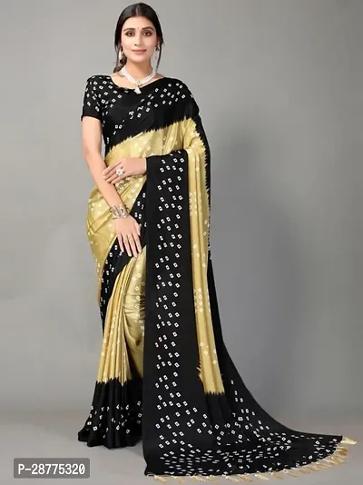 Elegant Multicoloured Art Silk Saree with Blouse piece For Women-thumb0