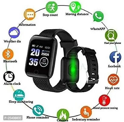 Stylish Fancy Designer Xby Id 116 Plus Fitness Tracker Bluetooth Smart Watch Black Smartwatch-thumb0