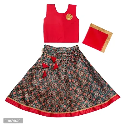 Buy IIDAM Korian Printed Girls Stylish Lehenga Choli for Kids Girls with  Dupatta Set | Kids Lehenga Choli | Full Stitched Lehenga Choli Set |  Readymade Lehenga Choli | Online In India At Discounted Prices