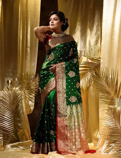 Beautiful Art Silk Saree with Blouse piece