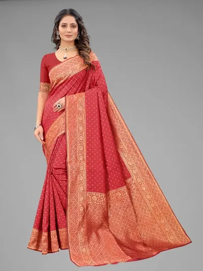 Elegant Art Silk Saree with Blouse piece For Women