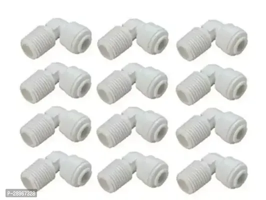 Elbow Connectors 1/4 Qc X 1/4 Inch Thread for Ro Water Purifier Spare Part for Solid Filter Cartridge - Pack of 12 Water Purifiers and Accessories-thumb0