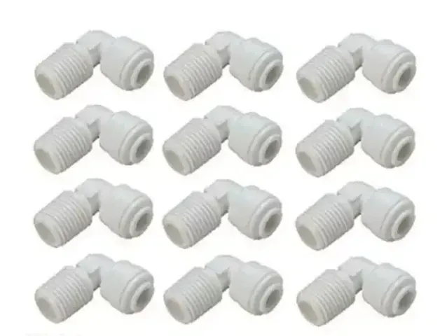 AQUALIQUID RO Pipe Connectors Push 1/4 Elbow Connector for Ro Water Purifier 1/4 to Pipe Fittings/Pipe Connector/use This Elbow Connector on Ro 1/4 to 1/4 (12 Pcs)