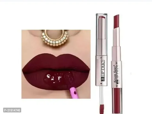 Waterproof SS 2 In 1 Maroon Color Matte Liquid Lipstick