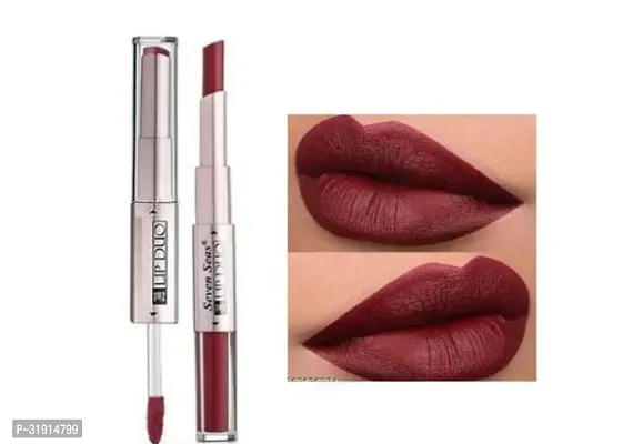 Waterproof SS 2 In 1 Maroon Color Matte Liquid Lipstick