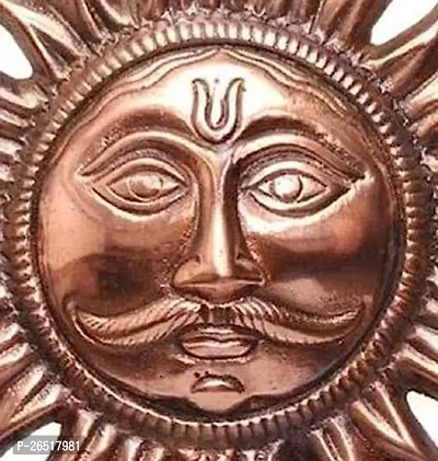 HOUSEOFASTRO Copper Sun Idol Show Pieces for Home Decor Items for Living Room Bedroom Wall Hanging Decorative Good Luck Vastu Fengshui (6 inches) (Brown, Copper)-thumb3