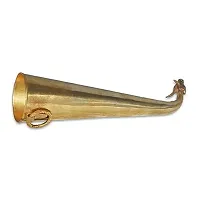 HOUSEOFASTRO Puja N Pujari Brass Gaumukhi Shringi for Abhishek, Bathing Pot for God Idols - 20 cm (Golden, Brass)-thumb2