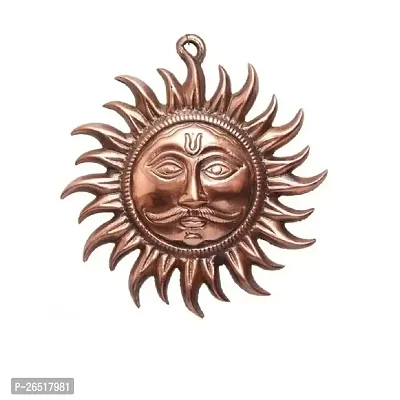 HOUSEOFASTRO Copper Sun Idol Show Pieces for Home Decor Items for Living Room Bedroom Wall Hanging Decorative Good Luck Vastu Fengshui (6 inches) (Brown, Copper)