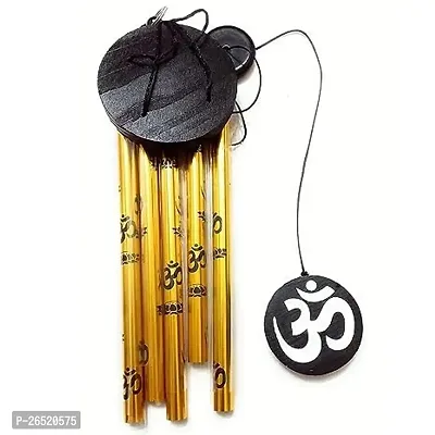 Siyaram Gallery Wind Chime Wall Hanging, Cylinderical Shape, Metal Made, Size Aprox 14inches and (Pack of 1 Wind Chime in Box) (Golden, Metal)-thumb3