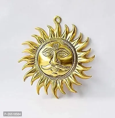 Siyaram Collections Idol of Sun Face Wall Hanging for Positivity at Home  Office (Sun face) (7 Inches) (Golden, Copper)