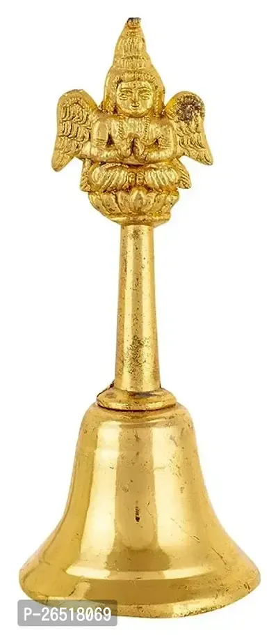 Siyaram Creations Brass Puja Bell, Pooja Ghanti/Ghanta for Home and Temple (4 Inches), Pooja Hand Bell (Brass, Golden)-thumb2