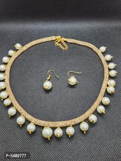 Allure Gold Plated Alloy Artificial Stones Adjustable Jewellery Set For Women