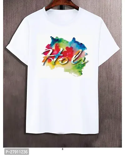 Reliable White Cotton Blend Printed Tees For Men-thumb0