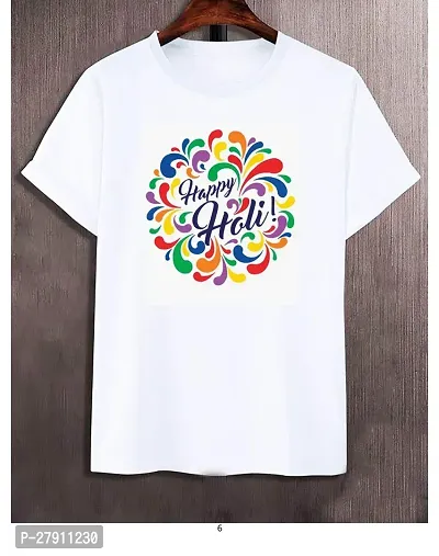 Reliable White Cotton Blend Printed Tees For Men