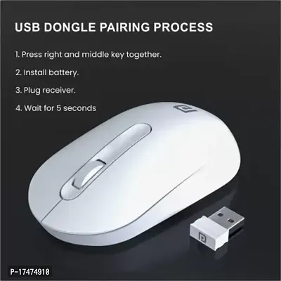 Portronics Toad 13, POR 1382 Wireless Optical Mouse  (2.4GHz Wireless, White)-thumb2