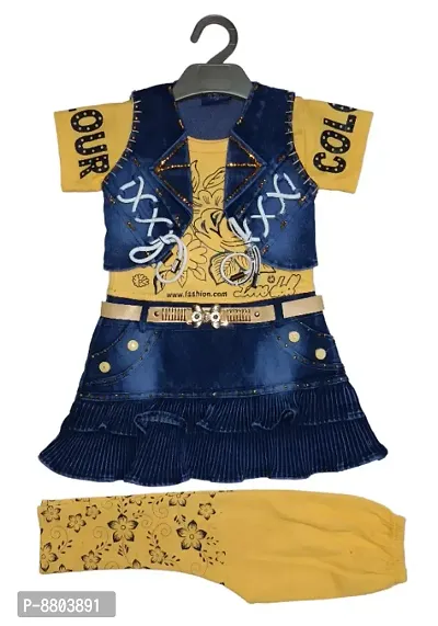 Fancy Denim Clothing Set for Baby Girl