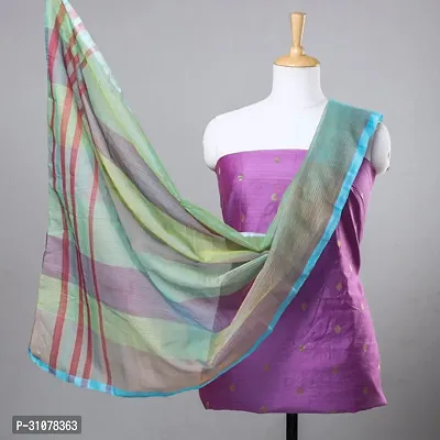 Elegant Multicoloured Cotton Printed Top Material with Dupatta For Women-thumb0