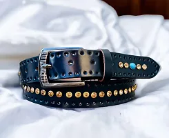 RichWings Casual Studded Genuine Leather Men's Belt-thumb1