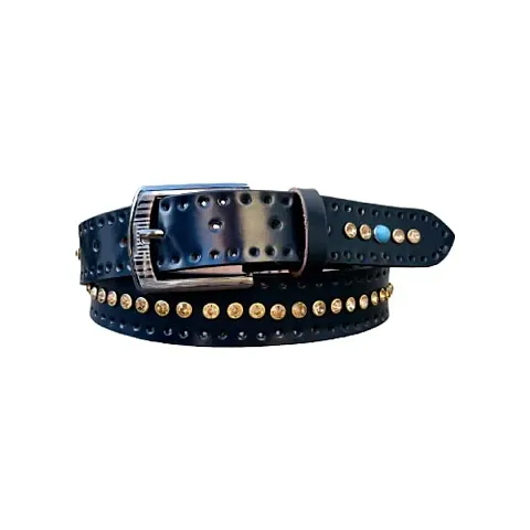 RichWings Casual Studded Genuine Leather Men's Belt