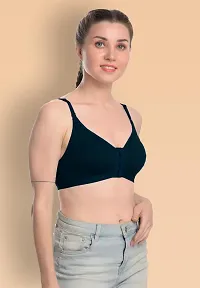Inner Beauty Front Open Non-Padded Non-Wired Cotton Rich Bra-thumb2