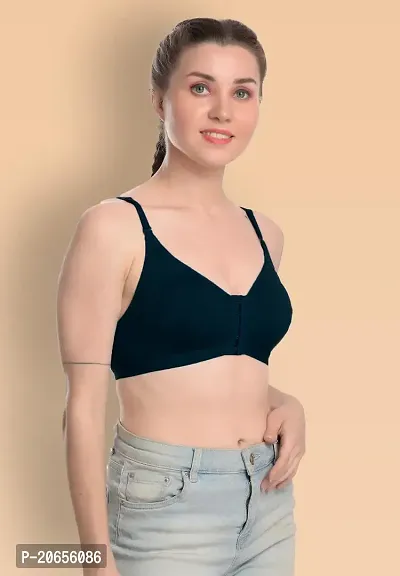 Inner Beauty Front Open Non-Padded Non-Wired Cotton Rich Bra-thumb3