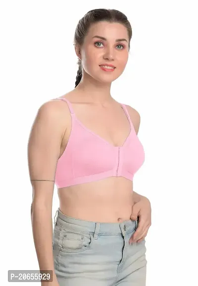 Inner Beauty Front Open Non-Padded Non-Wired Cotton Rich Bra-thumb2