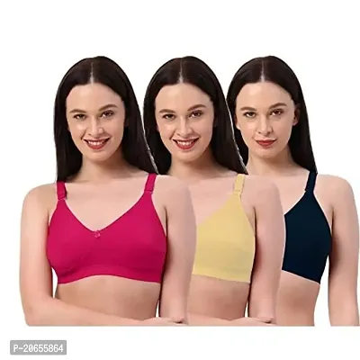 Buy Inner Beauty Seamless Non Padded Non Wired Double Layered Cotton  T-Shirt Bra Pack of 3 Online In India At Discounted Prices