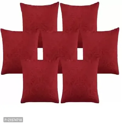 Stylish Maroon Velvet Cushion Covers Pack Of 7