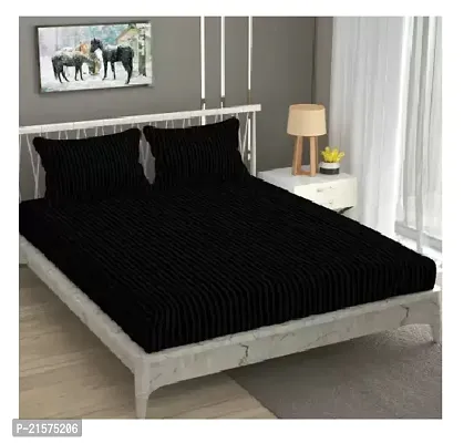 Comfortable Black Cotton Double Bedsheet