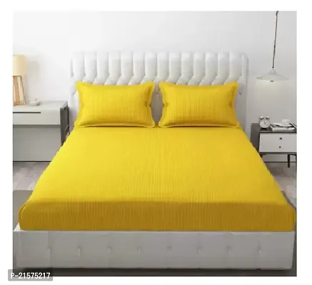 Comfortable Yellow Cotton Double Bedsheet