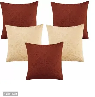 Stylish Multicoloured Velvet Cushion Covers Pack Of 5-thumb0