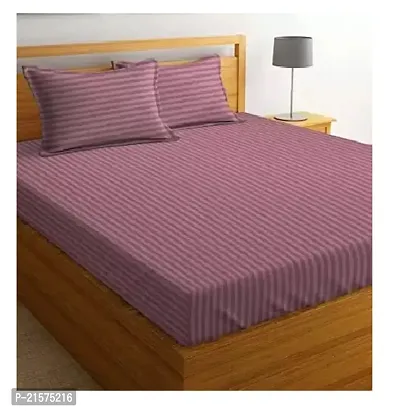 Comfortable Purple Cotton Double Bedsheet-thumb0