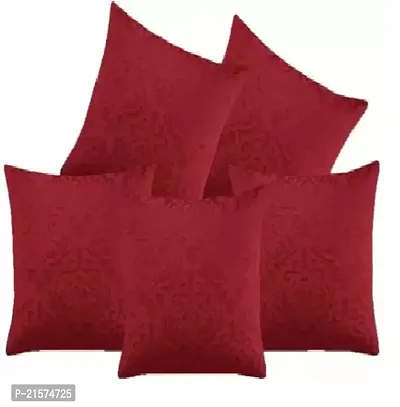 Stylish Maroon Velvet Cushion Covers Pack Of 5