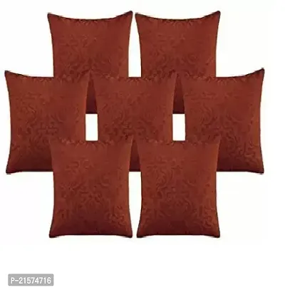 Stylish Brown Velvet Cushion Covers Pack Of 7-thumb0