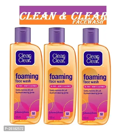 Clean  Clear Foaming Gently  Face Wash 150 ml (Pack Of-3)-thumb0