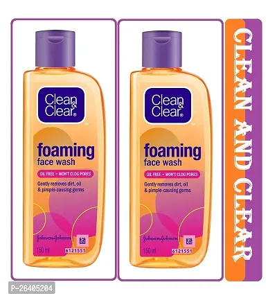 Clean  Clear Foaming Face wash 150 ml  (Pack Of-2)-thumb0