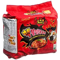 Samyang Hot Chicken Ramen 2X Spicy Buldak Noodles - (140gx5pack) Instant Noodles Non-vegetarian (5 x 140 g)-thumb1