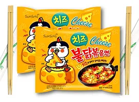Samyang 2x Spicy  Buldak cheese Flavour Chicken Flavour Ramen Korean Noodles Non-vegetarian (2 x 140 g)-thumb4