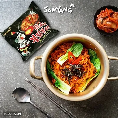 Samyang Buldak BLACK Hot Chiken Flavor Ramen 140g (Imported)(Stir-Fried Instant Noodle) Non-vegetarian-thumb3