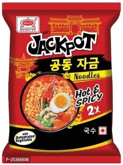 Nepali Jackpot 2x Hot  Spicy Chicken Flavour Instant Noodles - With Dehydrated Vegetables, 60 gm Pouch(Pack Of 30)