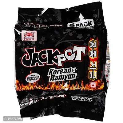 NEPALI JACKPOT Korean Ramyun Instant Noodle Hot Chicken With Dehydrated Vegetables -100gmX5(Pack of 5)|Imported-thumb2